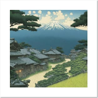 street of japan kawase hasui style art Posters and Art